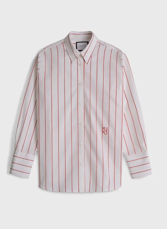 PUGLIA - Red Pinstripe Classic Shirt sold by Yaitte