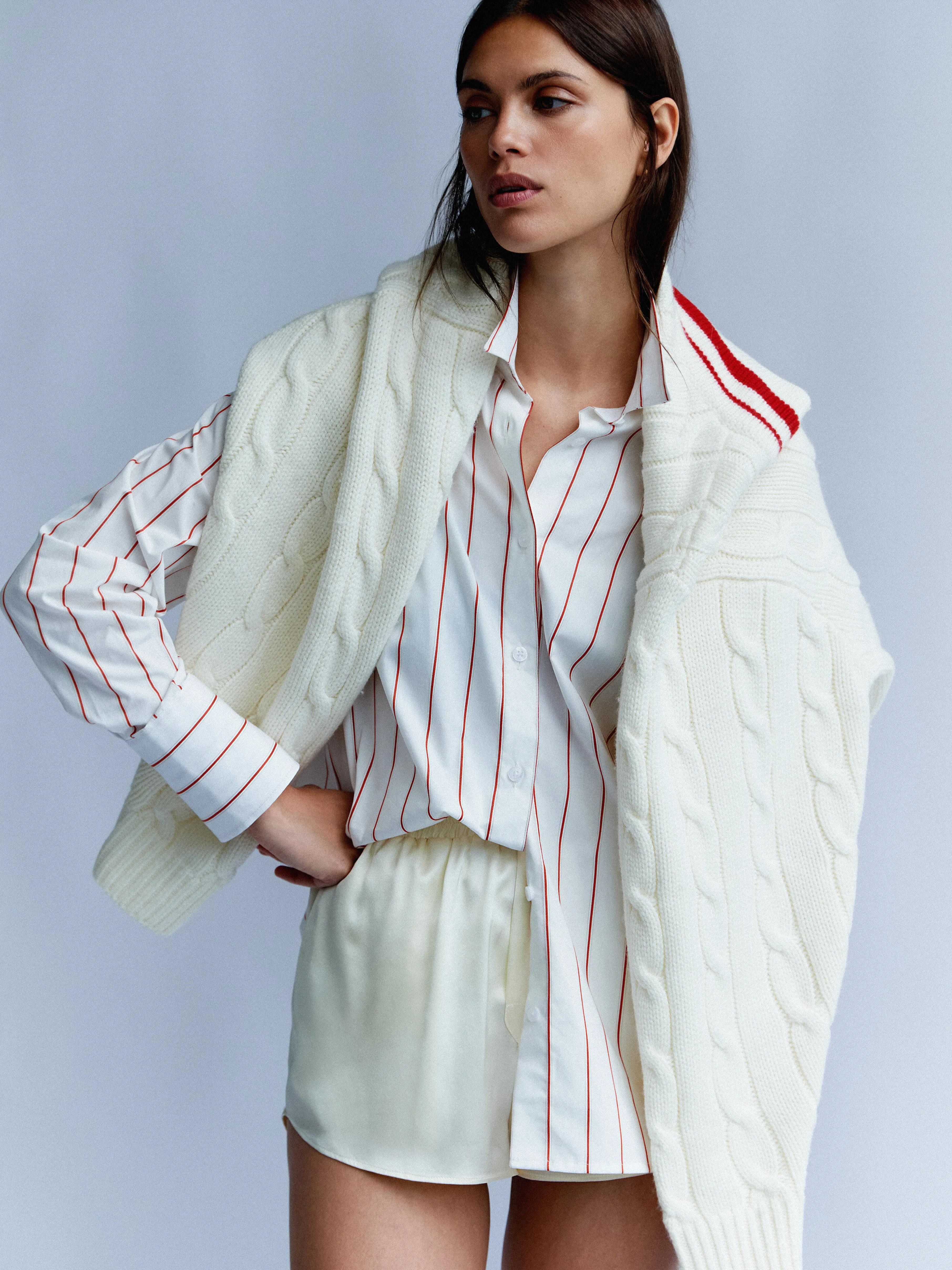 PUGLIA - Red Pinstripe Classic Shirt sold by Yaitte product image thumbnail 2