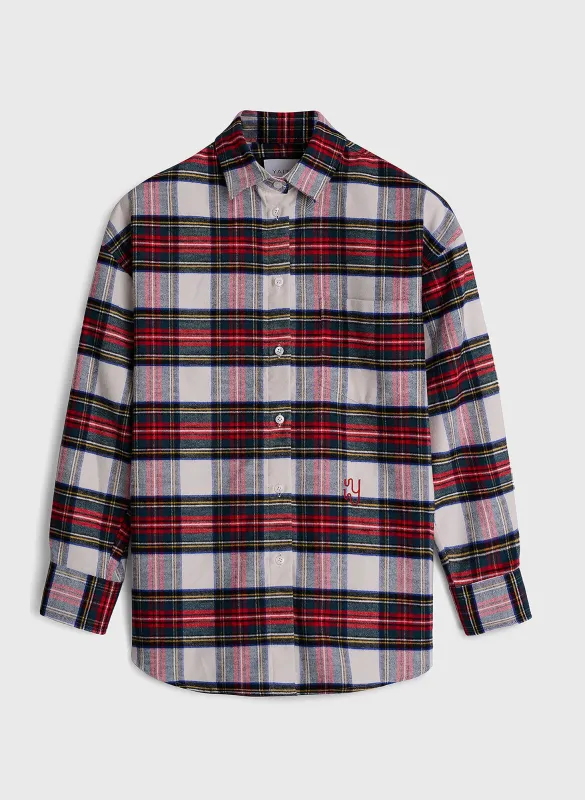 BRAEMAR - Oversized Festive Plaid Flannel Shirt made by Yaitte