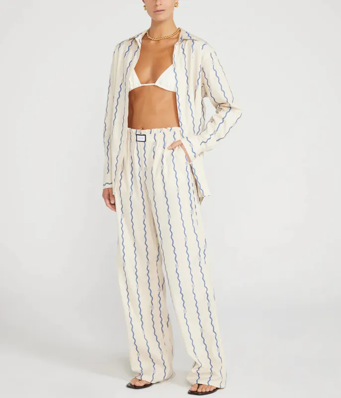 日本未上陸【YAITTE】JANEIRO Trouser-ストライプパンツ Yaitte JANEIRO - Bespoke Navy Stripe Women's Trouser