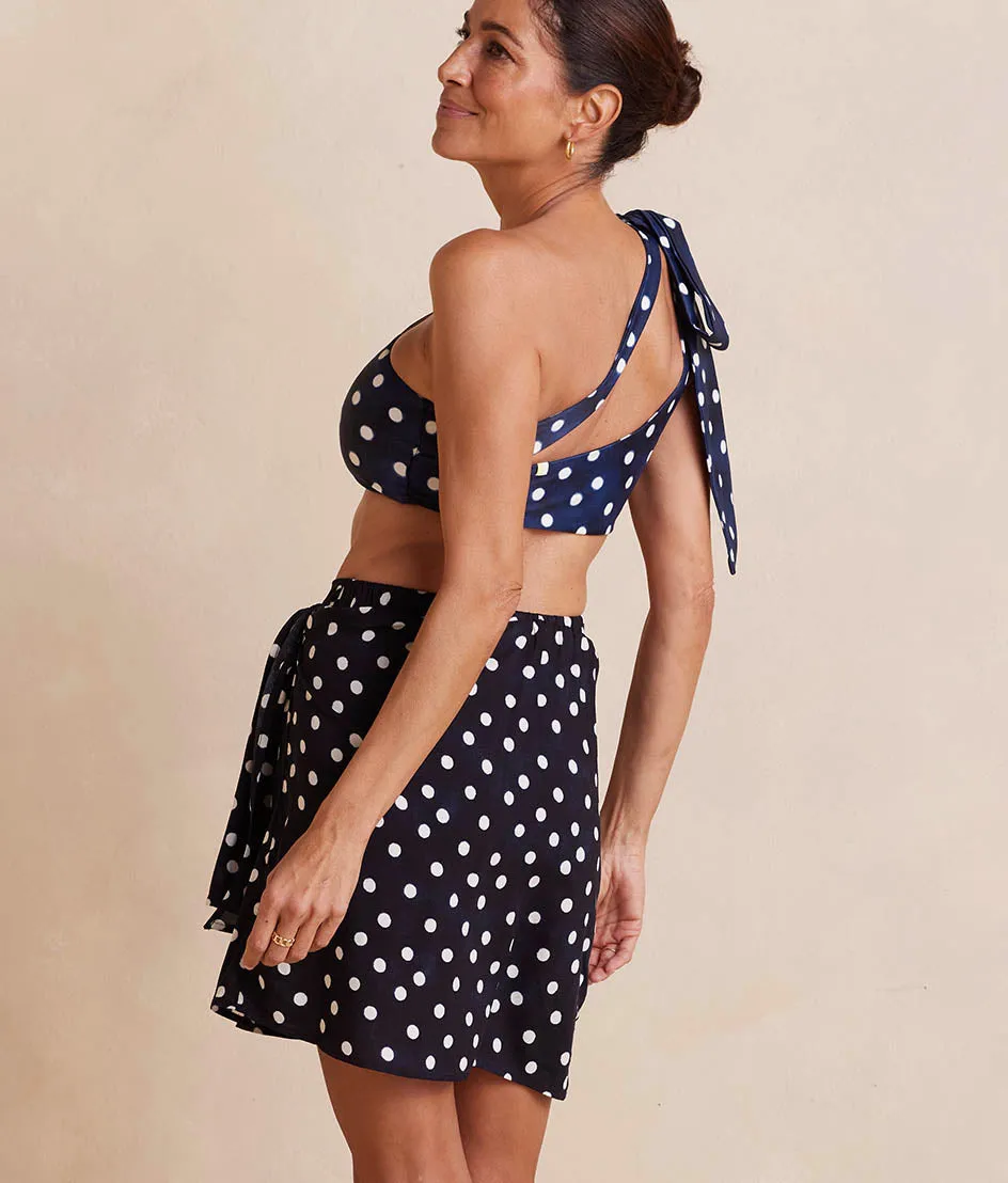 The Easy Breezy Eco Voile Mini Sarong - Polka Dot in Deep Sea sold by Summersalt product image thumbnail 4