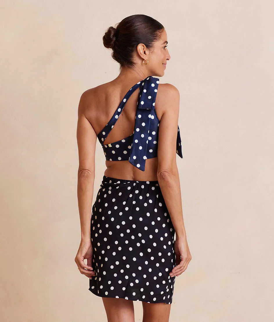 The Easy Breezy Eco Voile Mini Sarong - Polka Dot in Deep Sea sold by Summersalt product image thumbnail 2