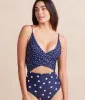 The Sea Breeze Cutout One-Piece - Nautical Sky & Coastal Dot sold by Summersalt
