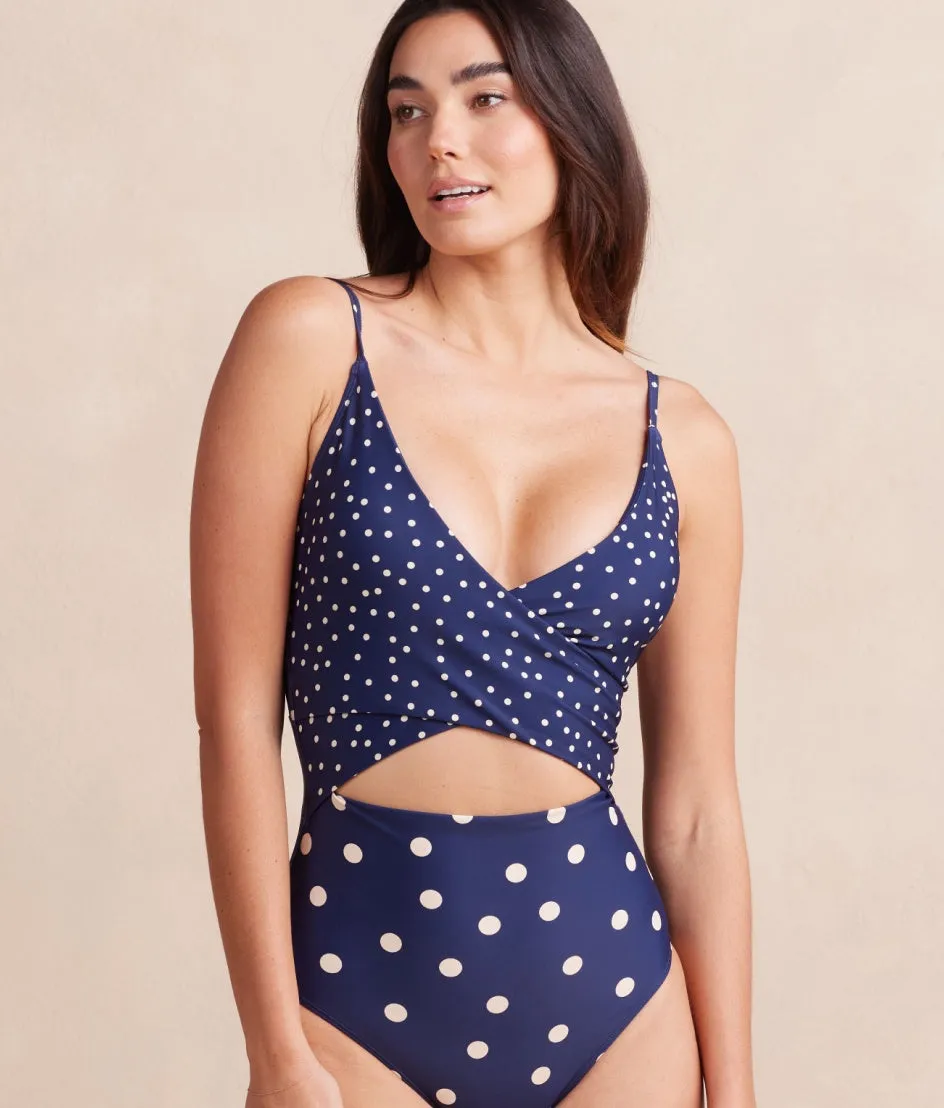 The Sea Breeze Cutout One-Piece - Nautical Sky & Coastal Dot sold by Summersalt product image thumbnail 2