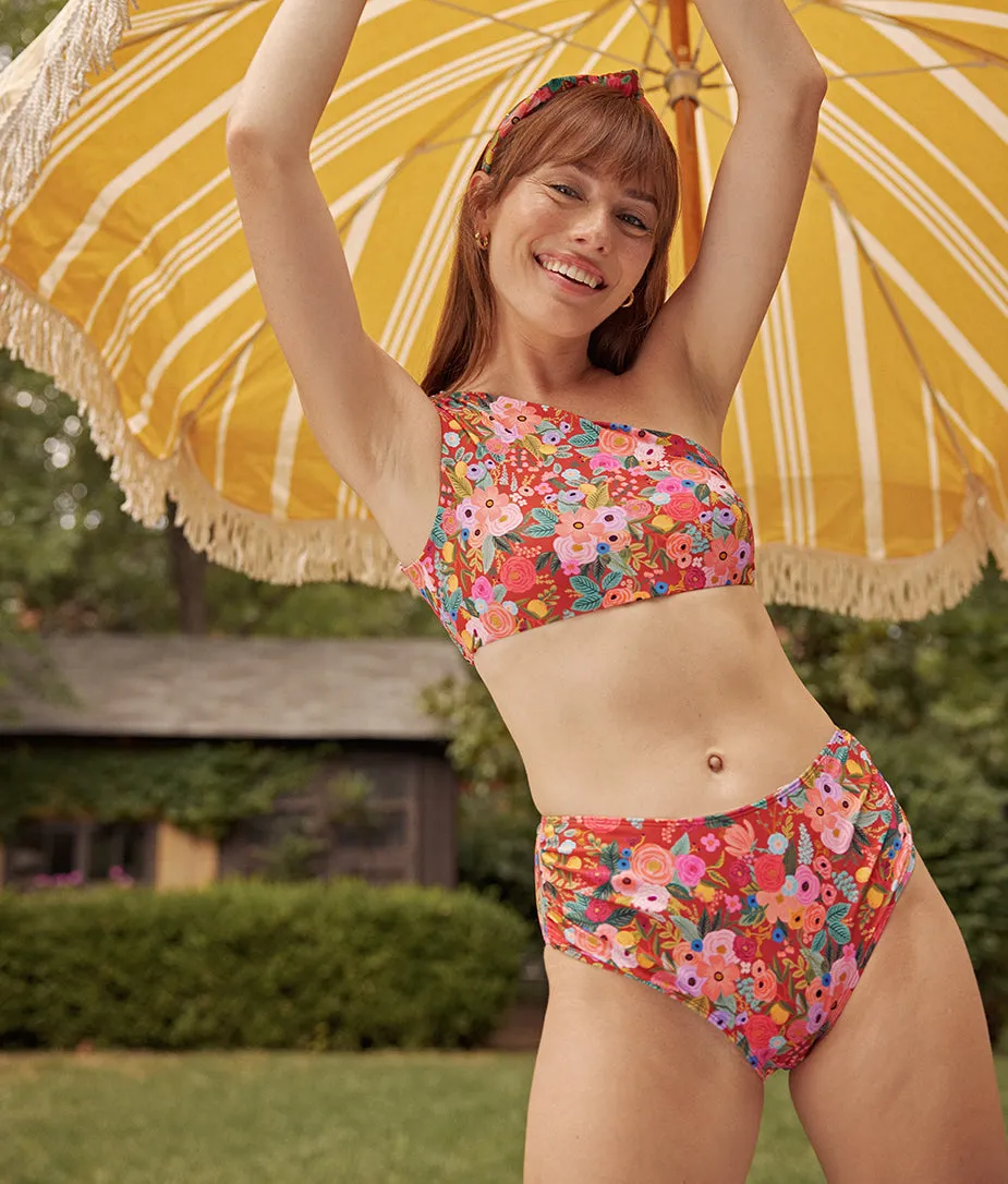 The Ruched Sidestroke Bikini Top - Garden Party in Rust sold by Summersalt product image thumbnail 2