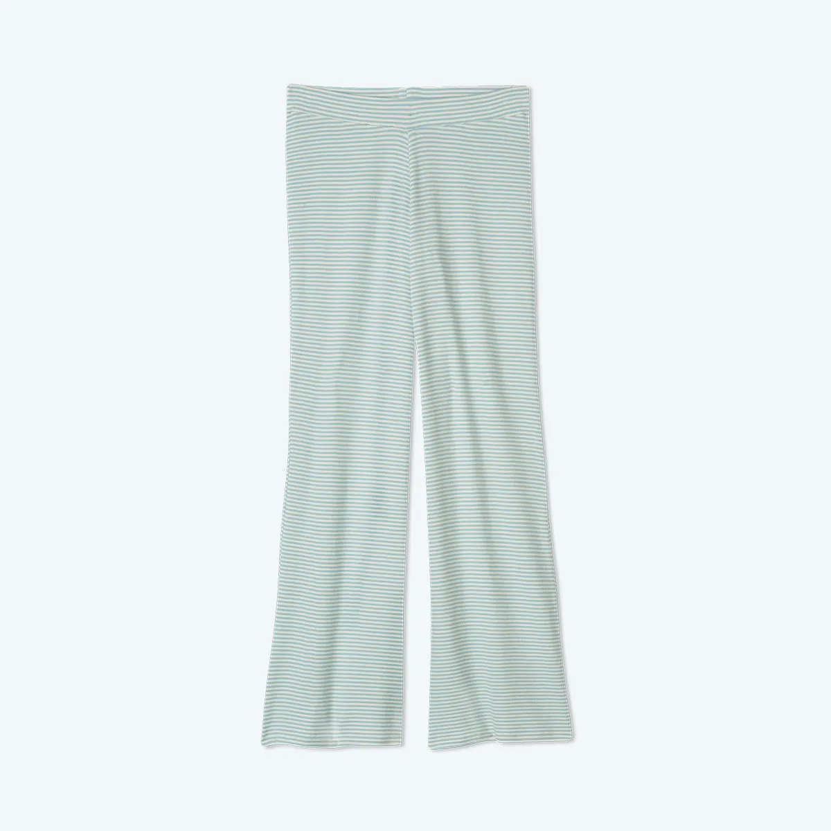 The Softest Ribbed Wide Leg Lounge Pant - Sage & White Sand Stripe sold by Summersalt product image thumbnail 5