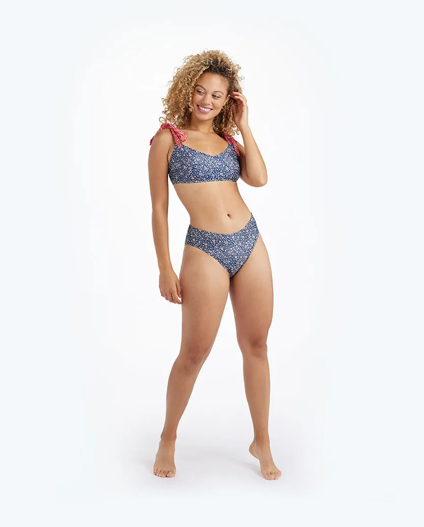 The Limited-Edition High Leg Mid Rise Bikini Bottom - In Bloom in Deep Sea sold by Summersalt product image thumbnail 3