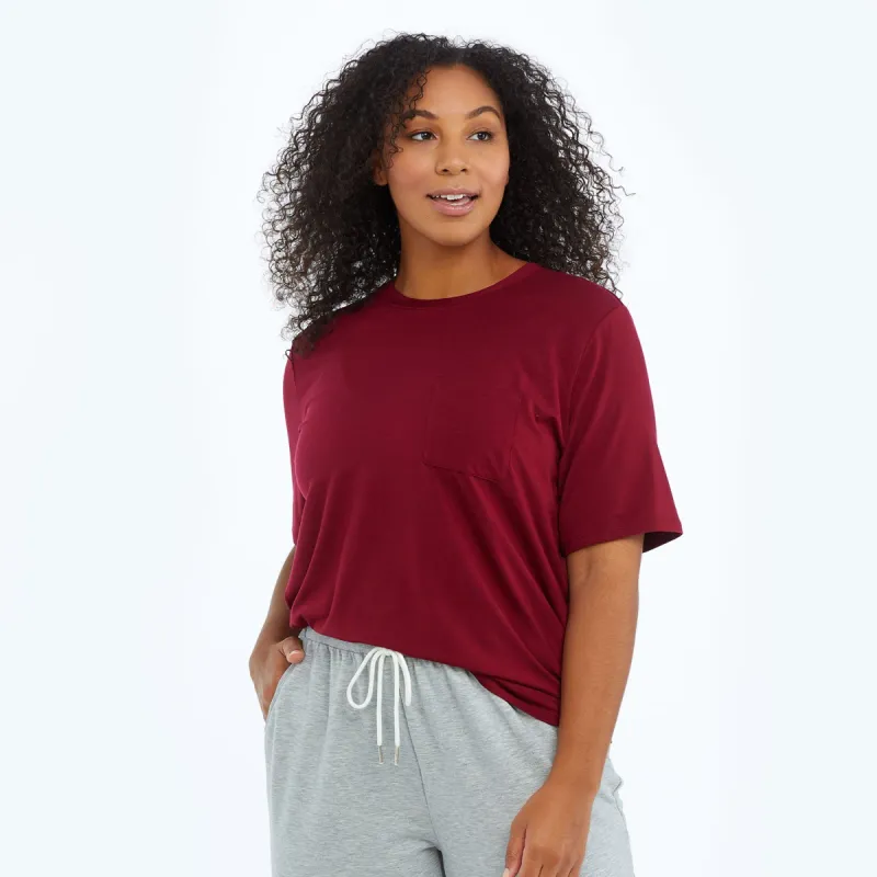 The Softest Tencel Short Sleeve Pocket T-Shirt - Pinot sold by Summersalt