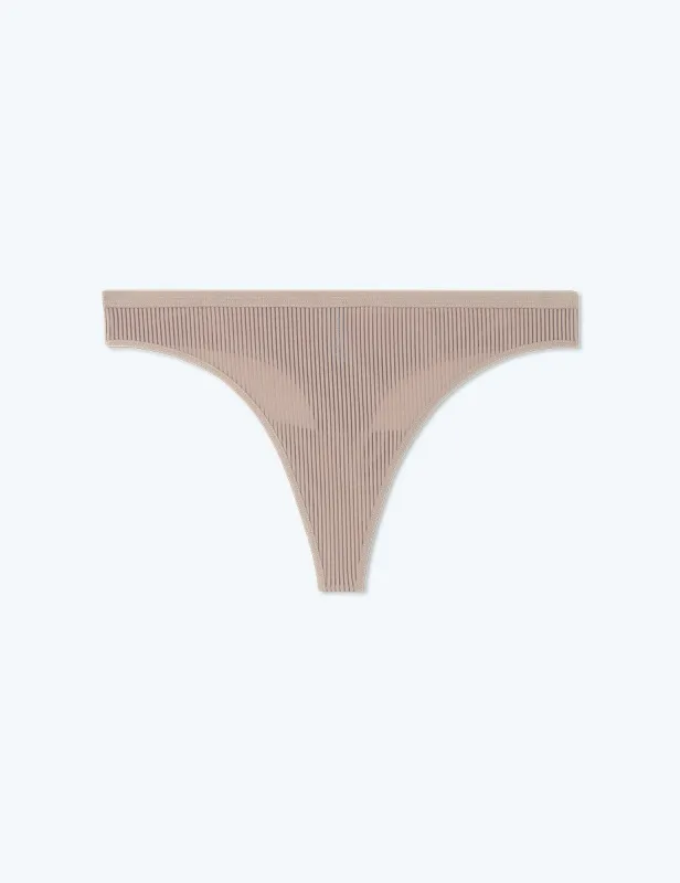 The Feel Free Thong Underwear - Sand sold by Summersalt