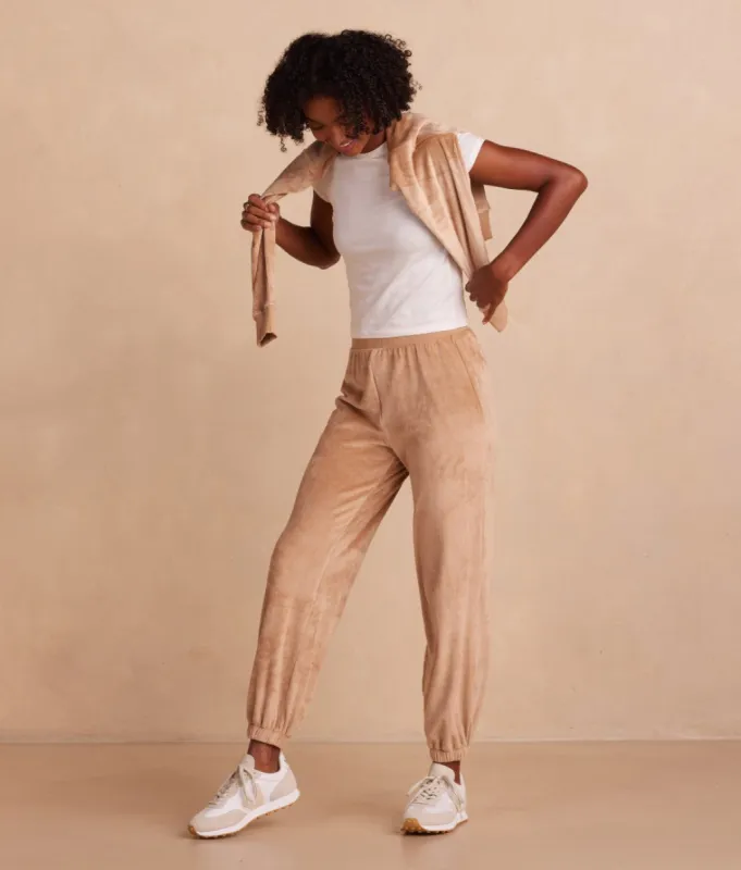 The Plush Velour Jogger - Fawn sold by Summersalt