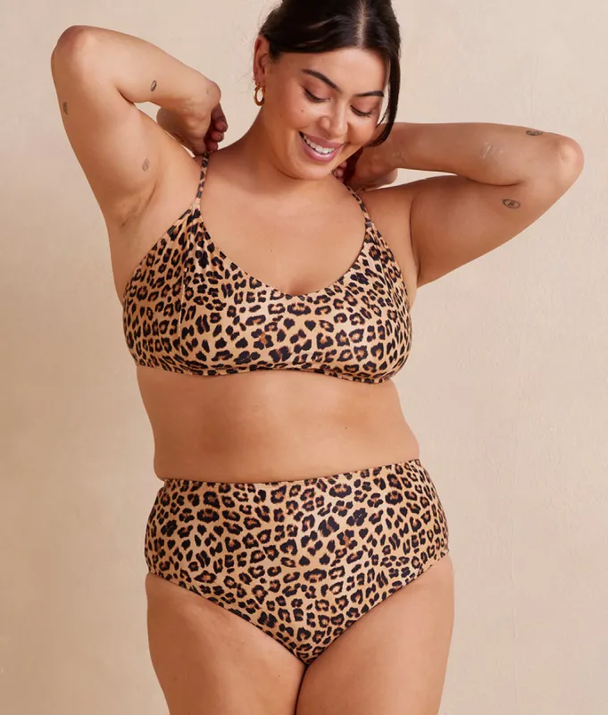 The High Leg High Rise Bottom - Leopard sold by Summersalt