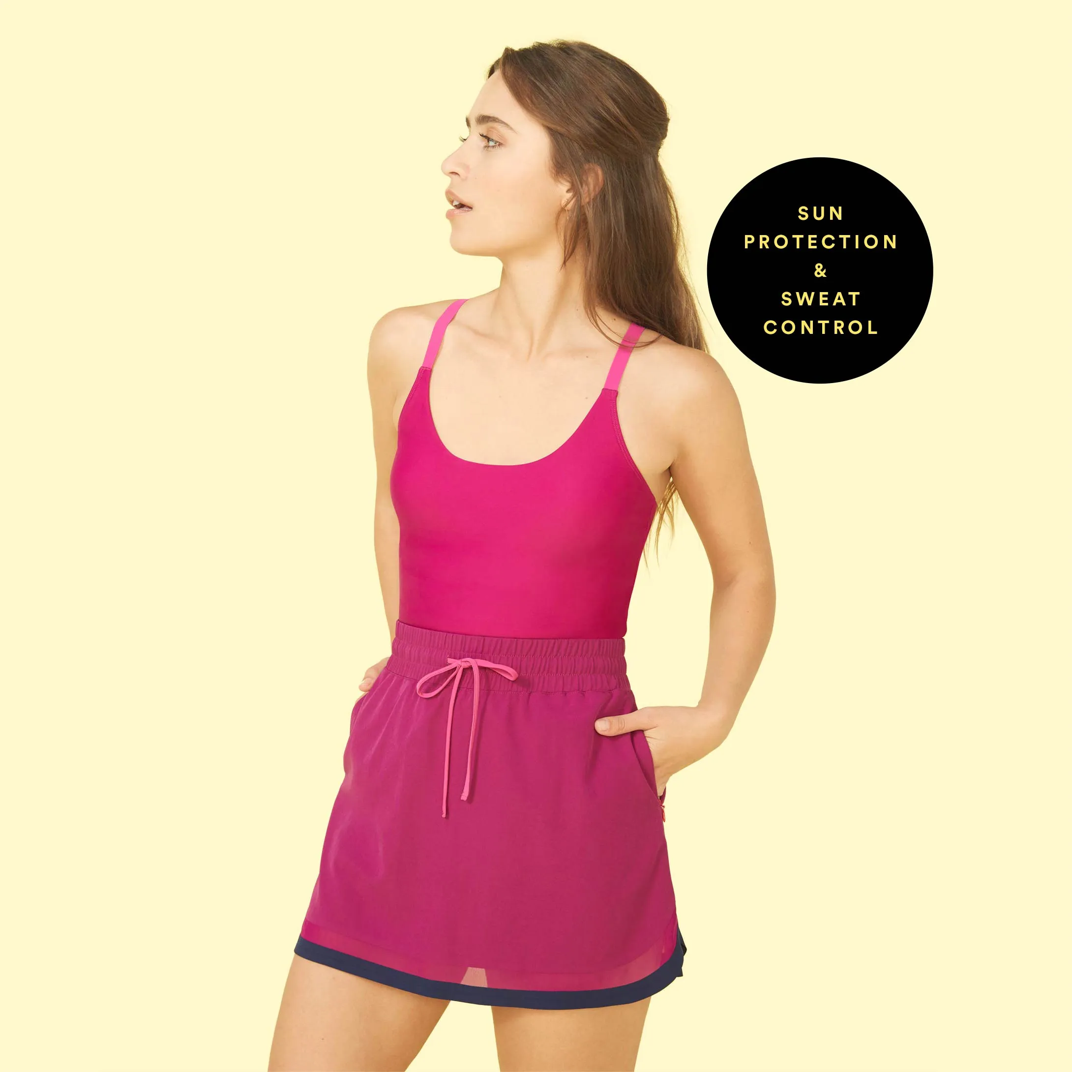 The Beyond the Lounge Chair Skirt - Orchid & Hibiscus & Atlantic sold by Summersalt