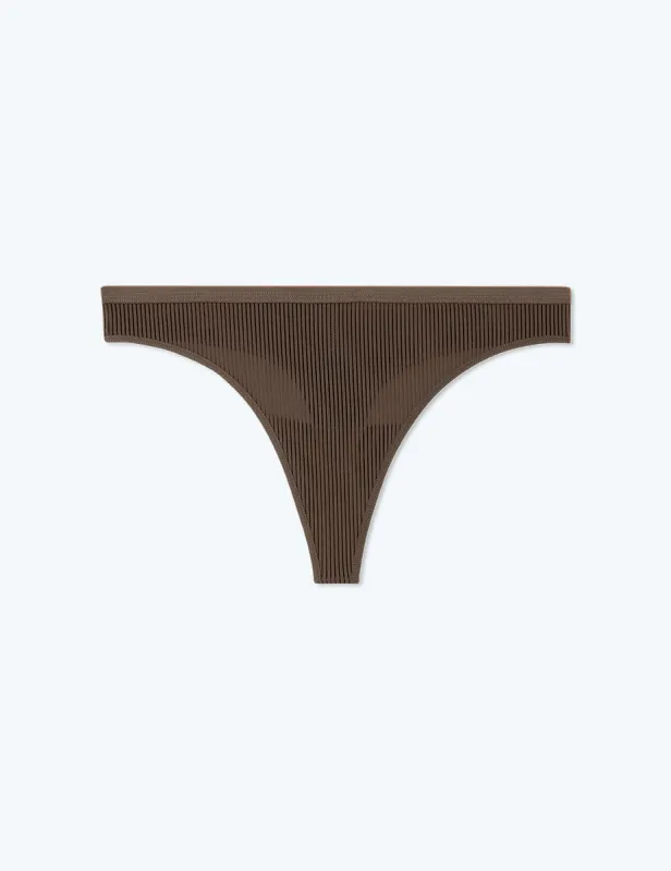 The Feel Free Thong Underwear - Clay sold by Summersalt