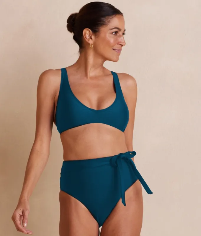 The Tide Scoop Neck Bikini Top - Seaweed sold by Summersalt