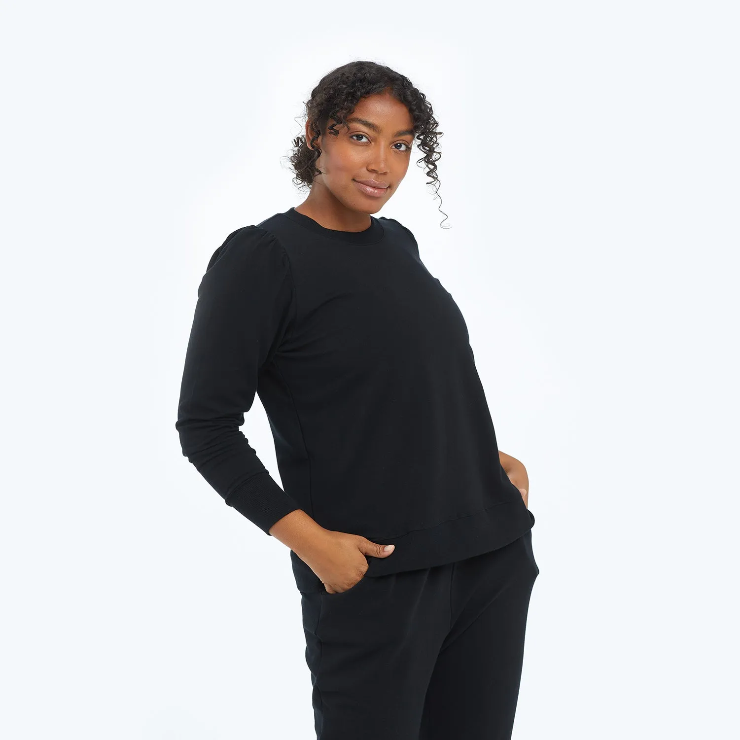 The Softest French Terry Puff Sleeve Pullover - Sea Urchin sold by Summersalt product image thumbnail 4