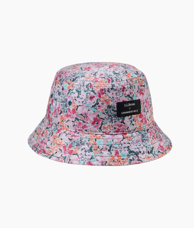The Bucket Hat - Watercolor Floral in Strawberry sold by Summersalt