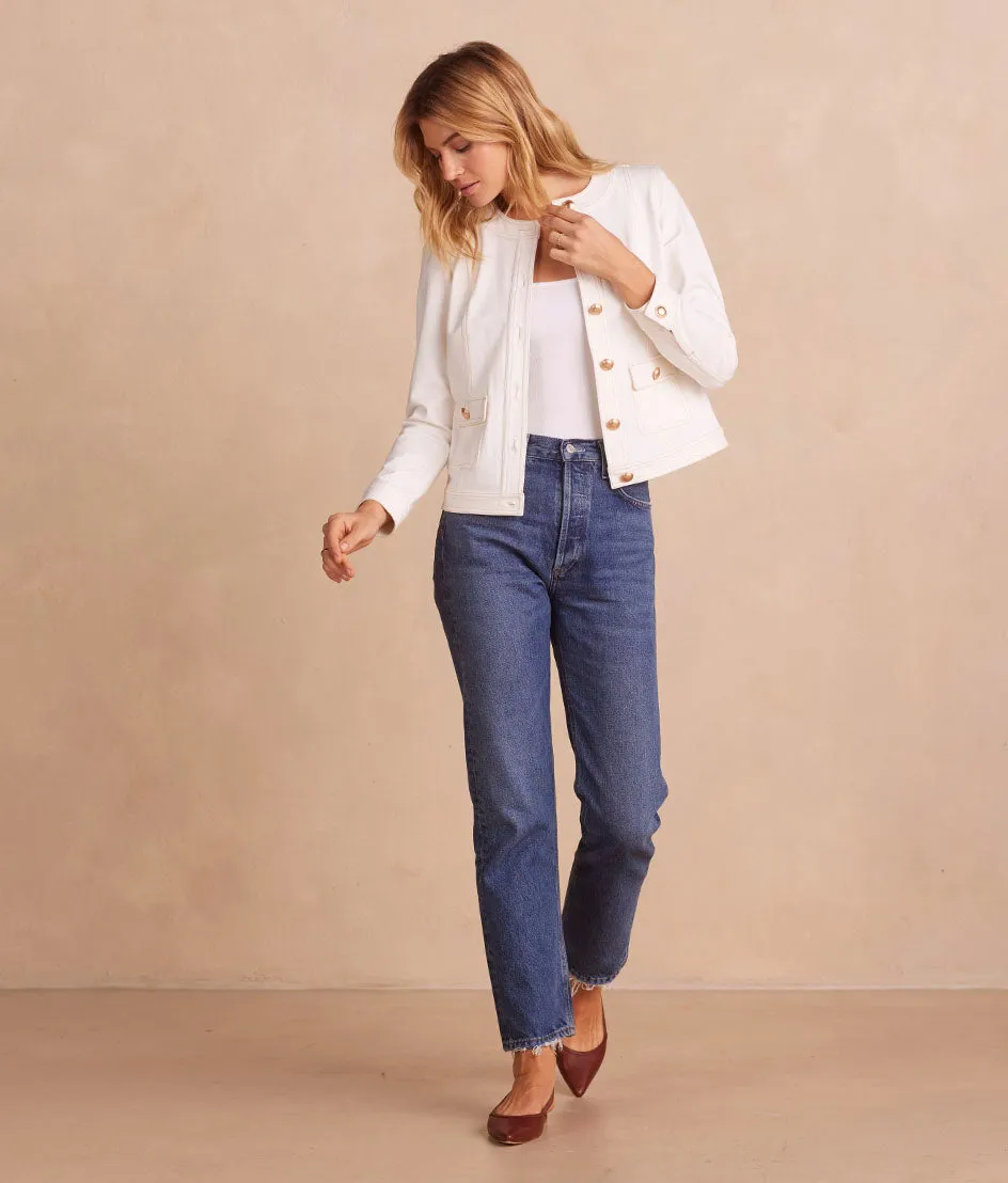 The Icon Ponte Jacket - White Sand sold by Summersalt product image thumbnail 4