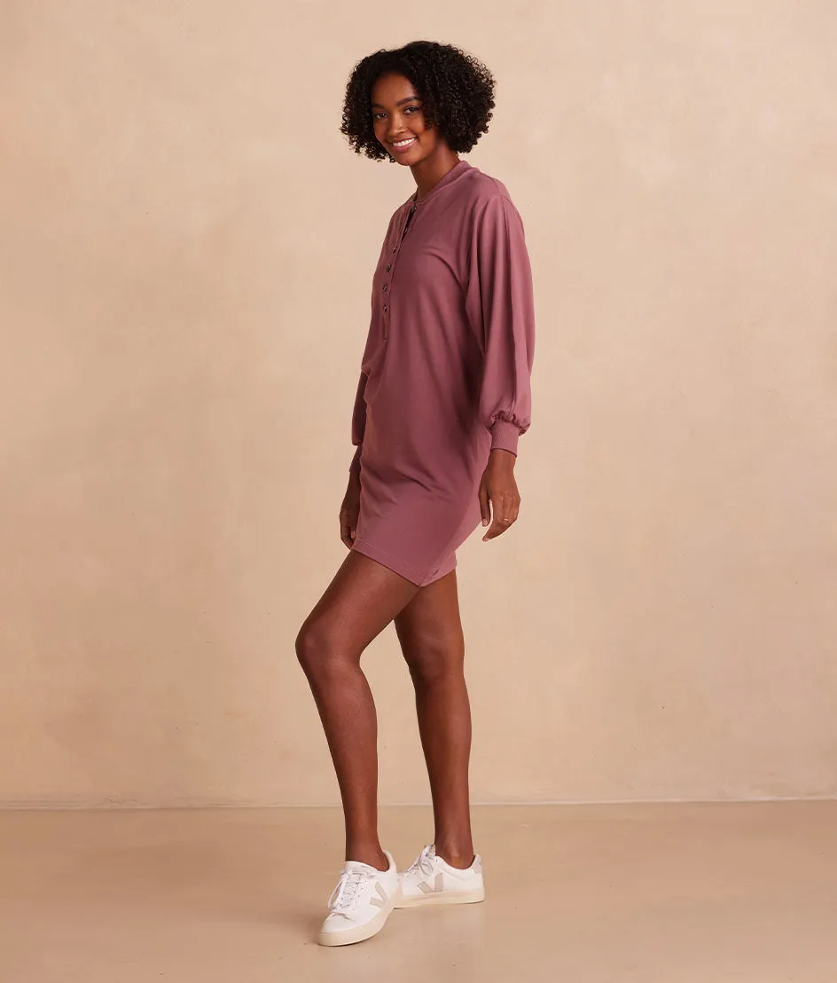 The Softest French Terry Henley Dress - Rosewood sold by Summersalt product image thumbnail 3