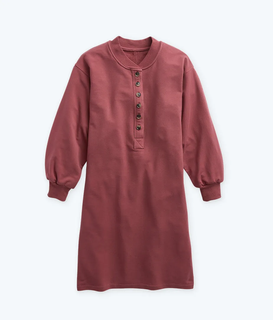 The Softest French Terry Henley Dress - Rosewood sold by Summersalt product image thumbnail 4