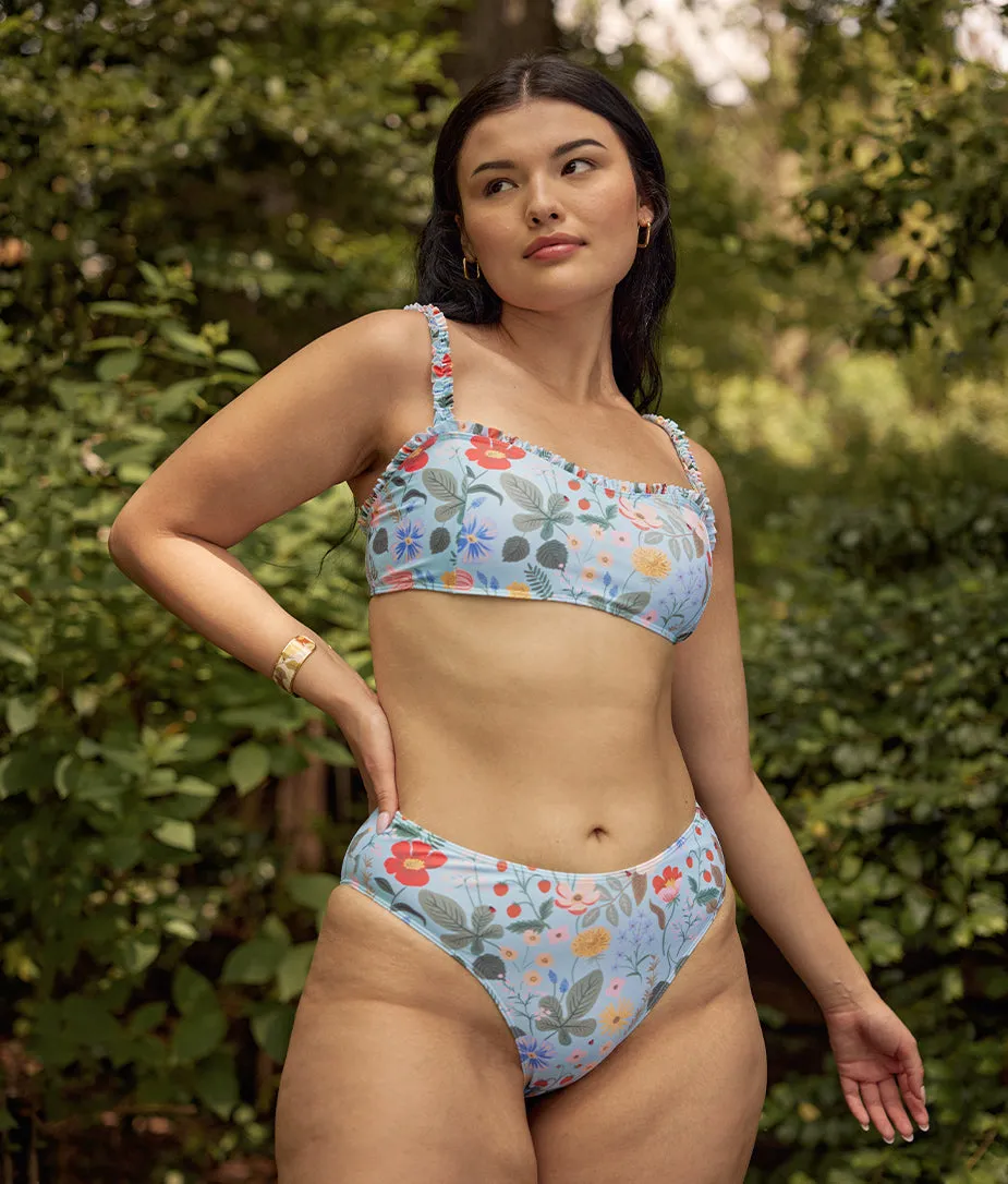 The Mini-Ruffle Sweetheart Coast Bikini Top - Strawberry Fields in Mist sold by Summersalt product image thumbnail 4