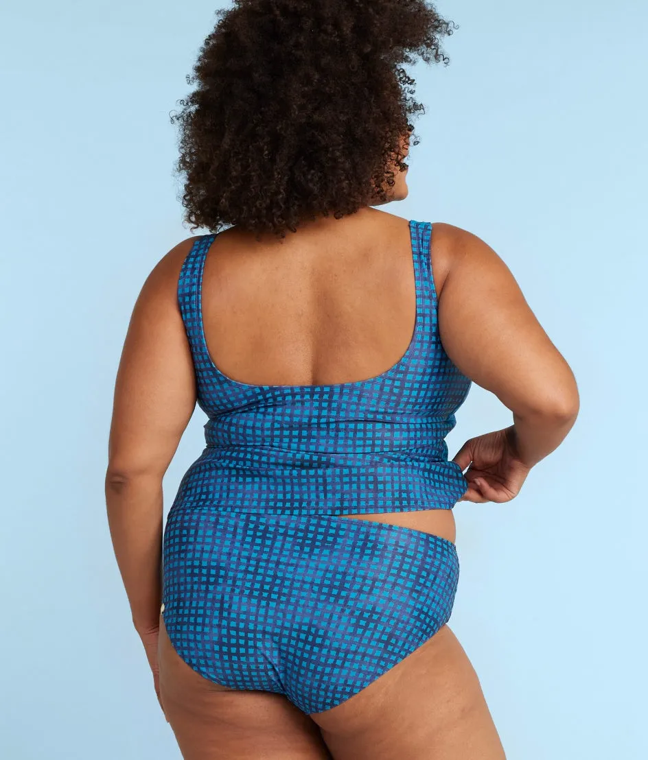 The High Leg High Rise Bottom - Gingham in Deep Sea sold by Summersalt product image thumbnail 2