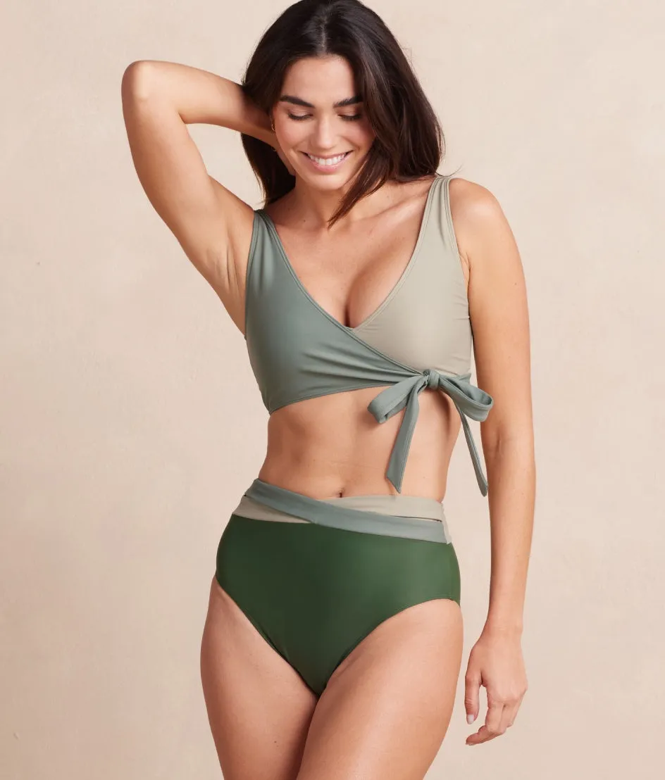 The Perfect Wrap Bikini Top - Palm & Pebble sold by Summersalt