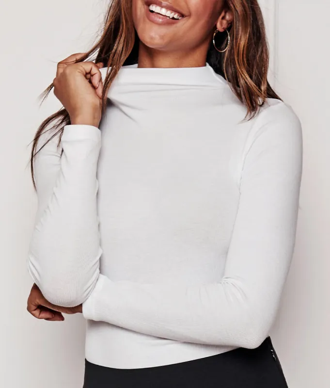 The Long Sleeve Day to Night Bodysuit: TENCELâ¢ Edition - White Sand sold by Summersalt