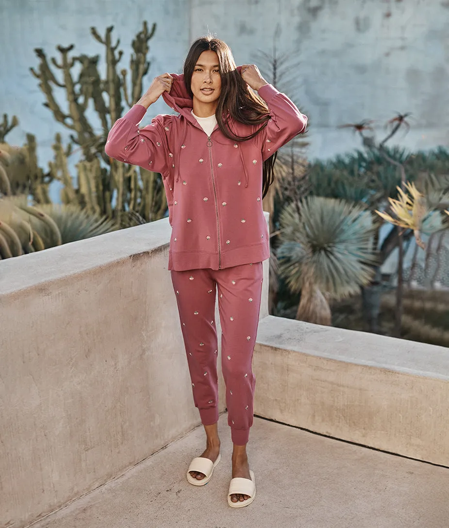 The Softest French Terry Puff-Sleeve Hoodie - Faded Rose Floral Stitch sold by Summersalt product image thumbnail 4