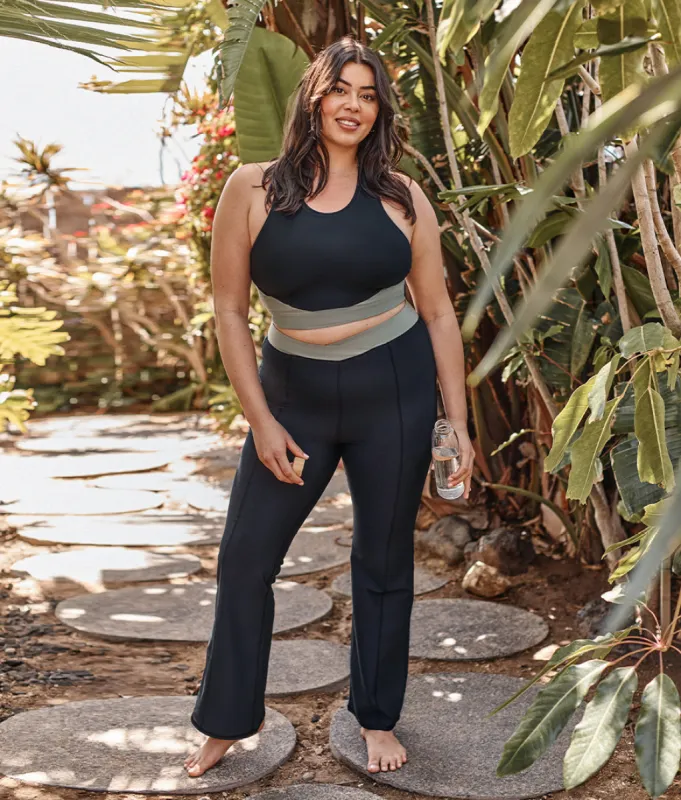 The Cross-Waist Straight-Leg Leggings - Sea Urchin & Agave sold by Summersalt