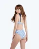 The High Leg High Rise Bottom - Nautical Stripe in Blue Mountain sold by Summersalt