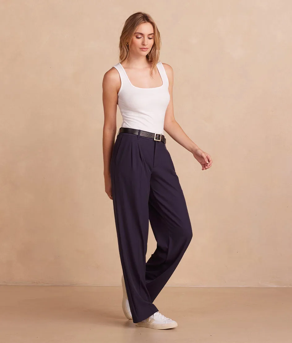 The Classic Pleat Straight Leg Trouser Pant - Midnight sold by Summersalt product image thumbnail 4