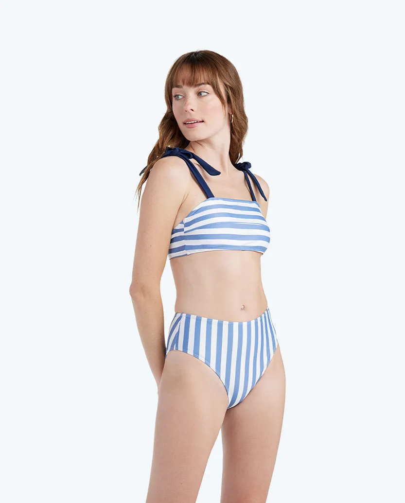The High Leg High Rise Bottom - Nautical Stripe in Blue Mountain sold by Summersalt product image thumbnail 3