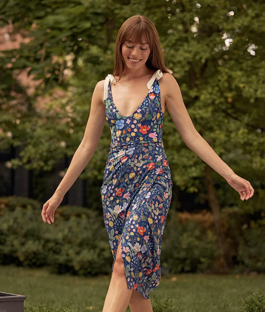 The Easy Breezy Voile Sarong - Strawberry Fields in Deep Sea sold by Summersalt product image thumbnail 4