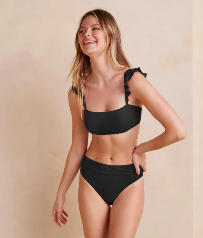 The Ruffle Oasis Bikini Top - Sea Urchin sold by Summersalt