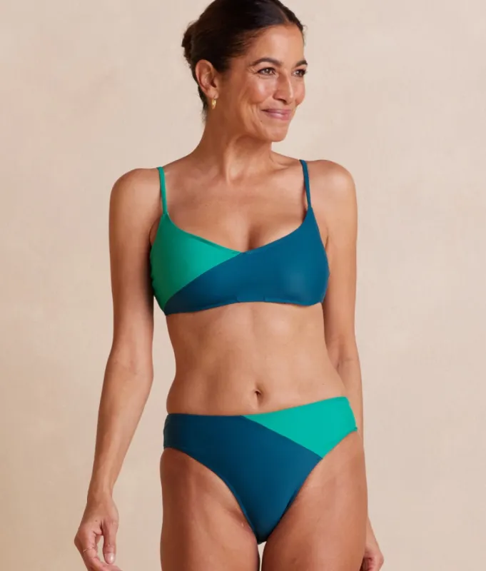 The Diagonal Mid Rise Bottom - Seaglass & Seaweed sold by Summersalt