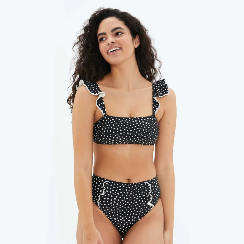 The Ruffle Oasis Bikini Top - On the Dot sold by Summersalt