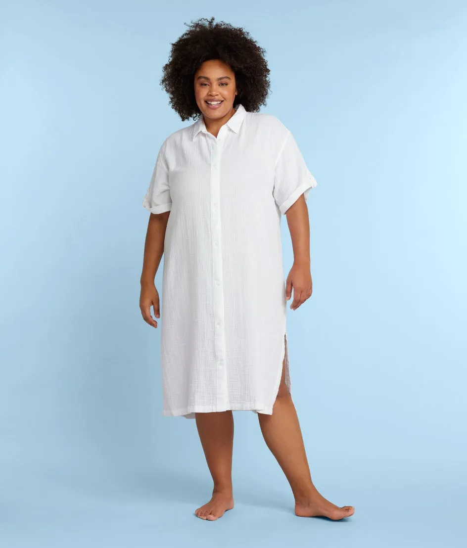 The Cloud Gauze Midi Dress Cover-Up - White Sand sold by Summersalt product image thumbnail 5