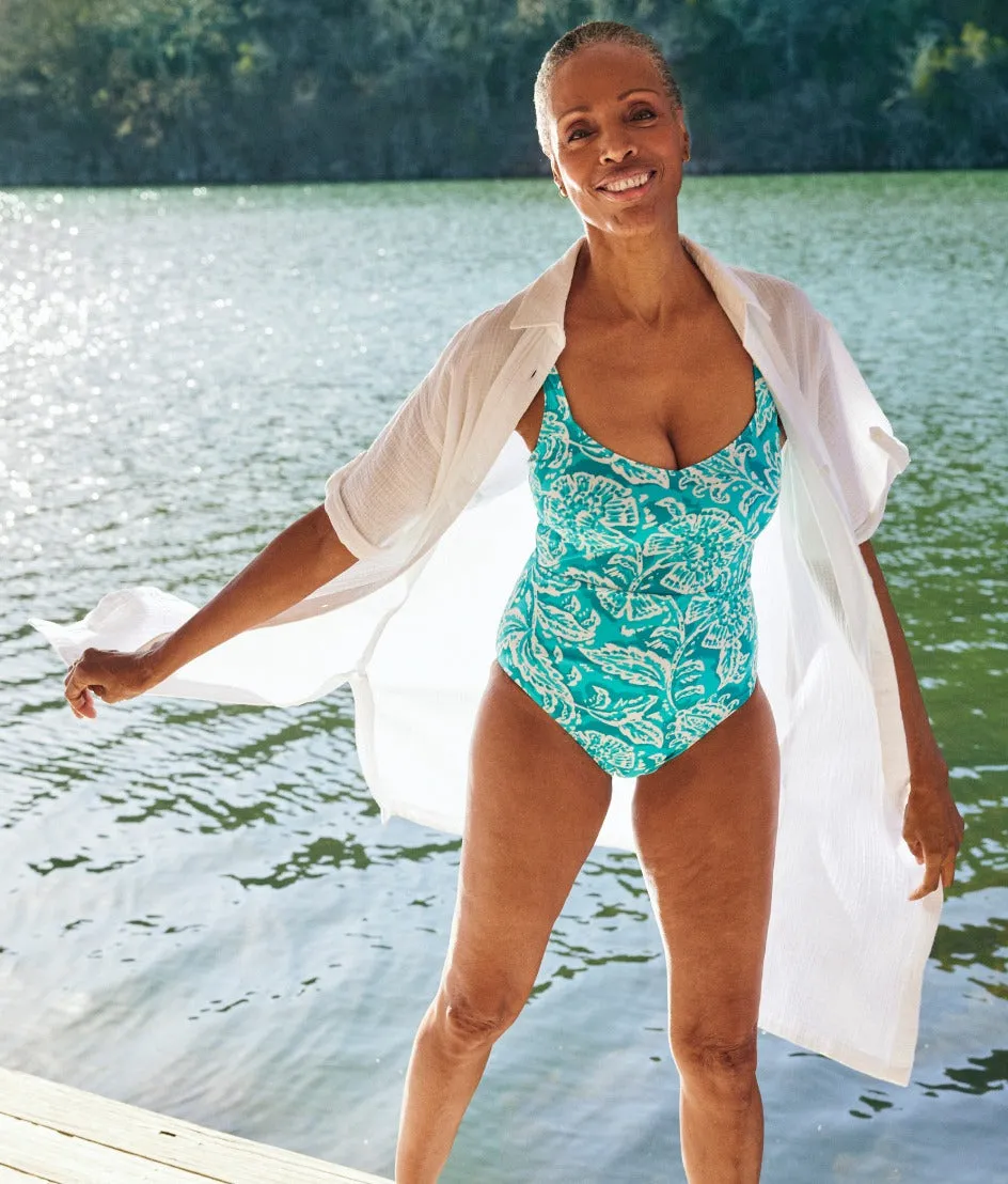 The Cloud Gauze Midi Dress Cover-Up - White Sand sold by Summersalt