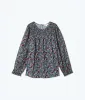 The Perfect Smocked Cotton Top - Outbloom in Midnight sold by Summersalt