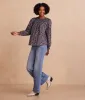The Perfect Smocked Cotton Top - Outbloom in Midnight sold by Summersalt