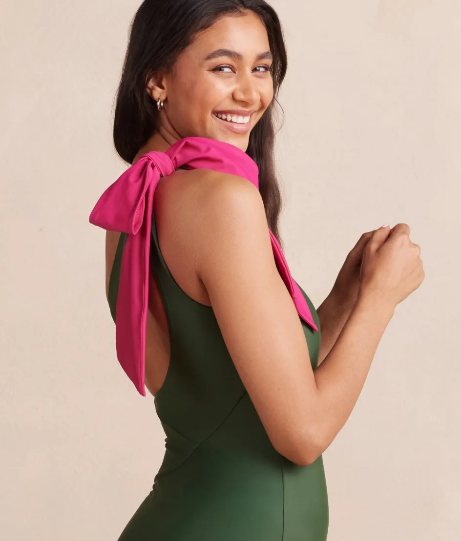 The Long Torso Bow-Shoulder Ruched Sidestroke - Olive & Spritz sold by Summersalt product image thumbnail 3