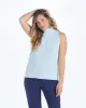 The High Neck Sweater Vest - Powder Blue & White Sand sold by Summersalt