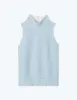 The High Neck Sweater Vest - Powder Blue & White Sand sold by Summersalt