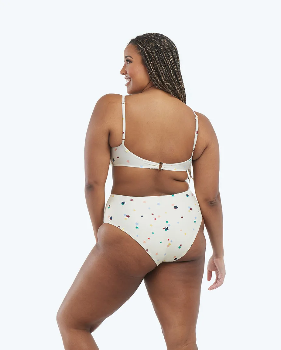 The High Leg High Rise Bottom - Small Scatter Stars in White Sand sold by Summersalt product image thumbnail 2