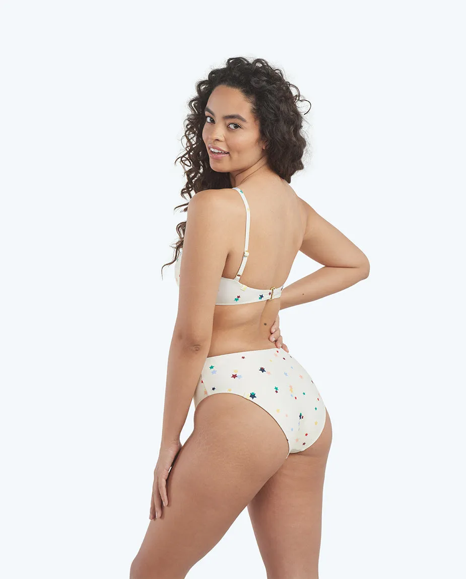 The High Leg High Rise Bottom - Small Scatter Stars in White Sand sold by Summersalt product image thumbnail 5