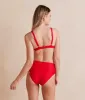 The Side-Tie High Leg High Rise Bottoms - Lava sold by Summersalt