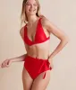 The Side-Tie High Leg High Rise Bottoms - Lava sold by Summersalt