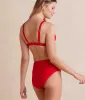 The Side-Tie High Leg High Rise Bottoms - Lava sold by Summersalt