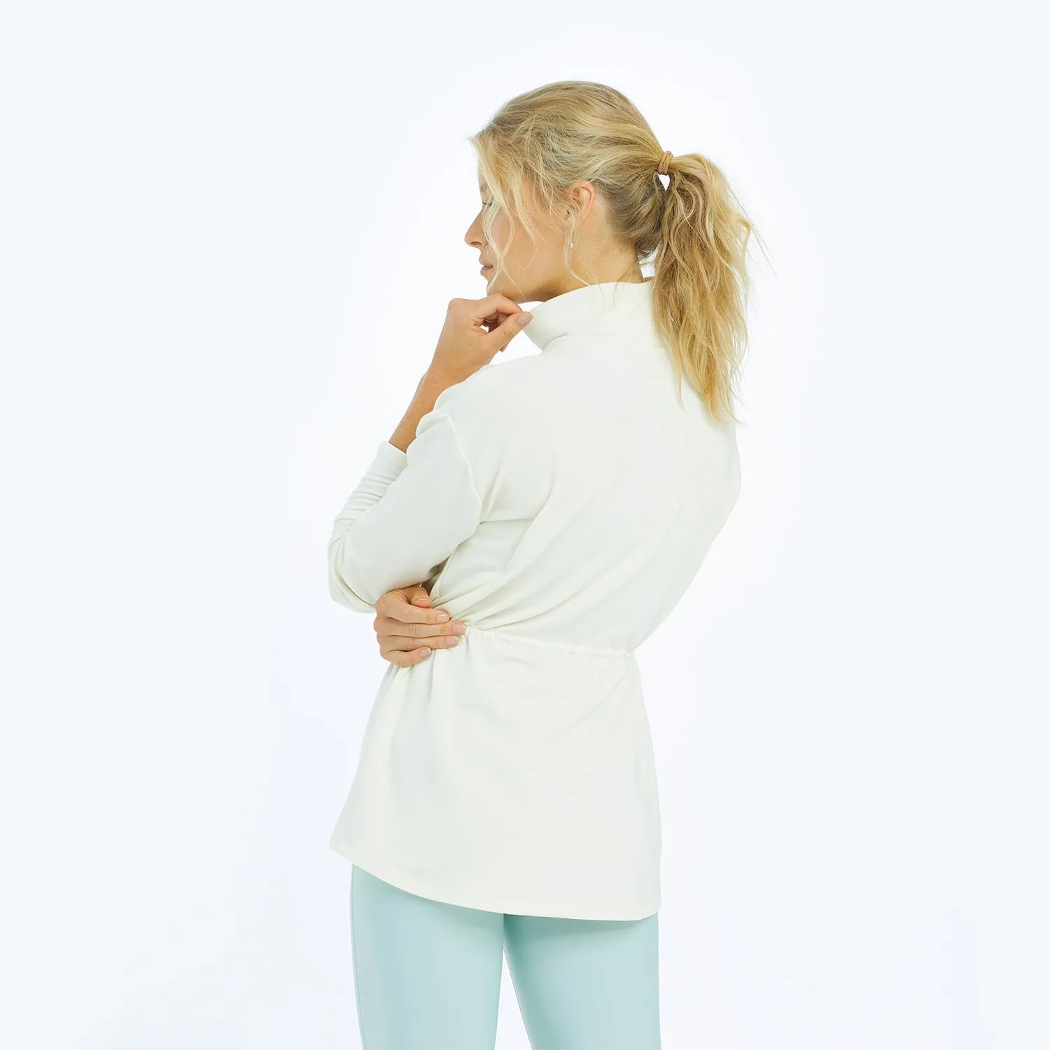 The Softest French Terry Cinched Waist Pullover - White Sand sold by Summersalt product image thumbnail 2