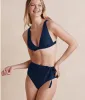 The Side-Tie High Leg High Rise Bottoms - Deep Sea sold by Summersalt